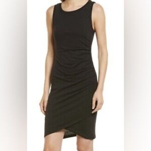 NWT TREASURE & BOND Black Ruched Dress Size 2X Sleeveless Fitted‎ Classic Date